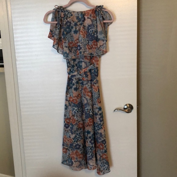 Vintage 70s Boho True Wrap Midi Dress/Duster - Picture 3 of 8